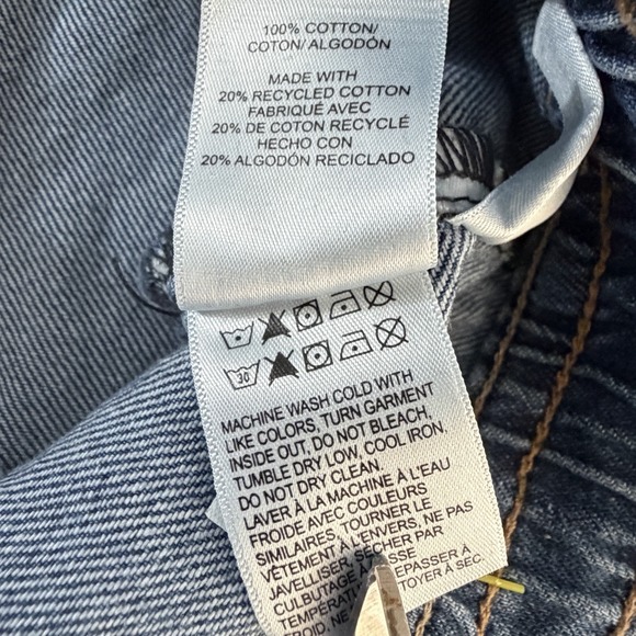 Lucky Brand Patch Pocket Wide Leg Jeans Pull On Size L (12-14) Blue Boho Chic - Picture 6 of 13